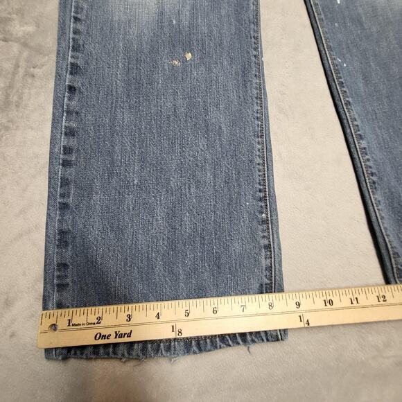 Calvin Klein Jeans Jeans Mens 34x32 Relaxed Straight Distressed Paint Splatter - Picture 6 of 10